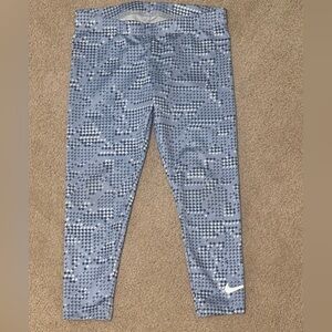 Nike Dri-FIT Girls Blue Printed Leggings Size 4XS 3-4Y